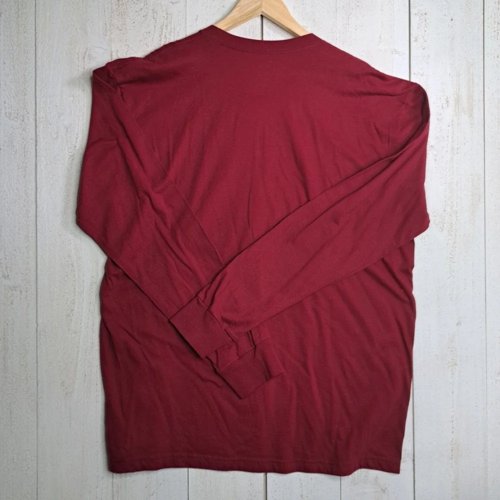 Cabincore Nostalgic Burgundy Rugged Men's XL Long Sleeve T Shirt The North Face